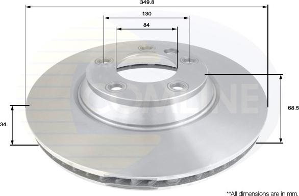 Comline ADC1459V - Тормозной диск autospares.lv