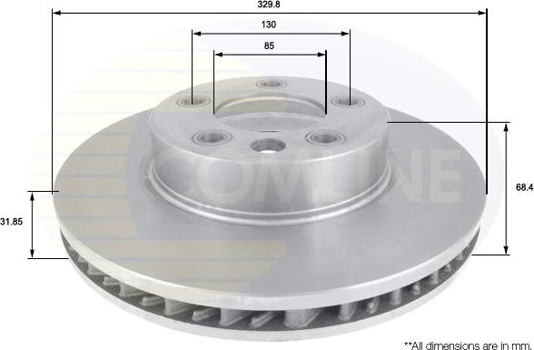 Comline ADC1458V - Тормозной диск autospares.lv