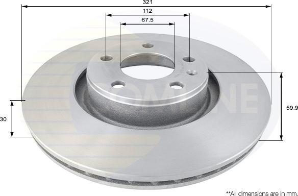 Comline ADC1465V - Тормозной диск autospares.lv