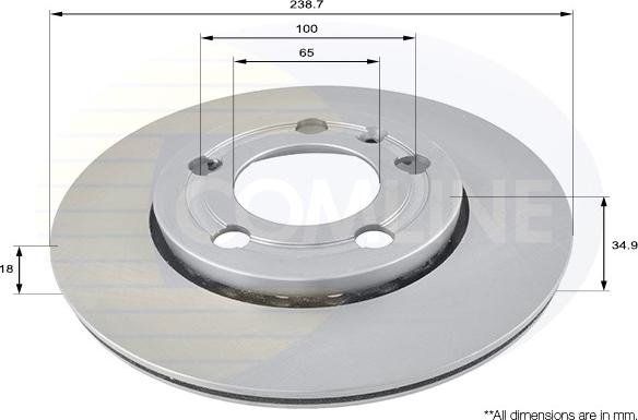 Comline ADC1461V - Тормозной диск autospares.lv