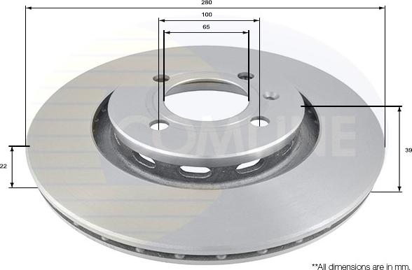 Comline ADC1462V - Тормозной диск autospares.lv