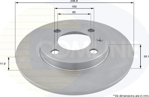 Comline ADC1402 - Тормозной диск autospares.lv