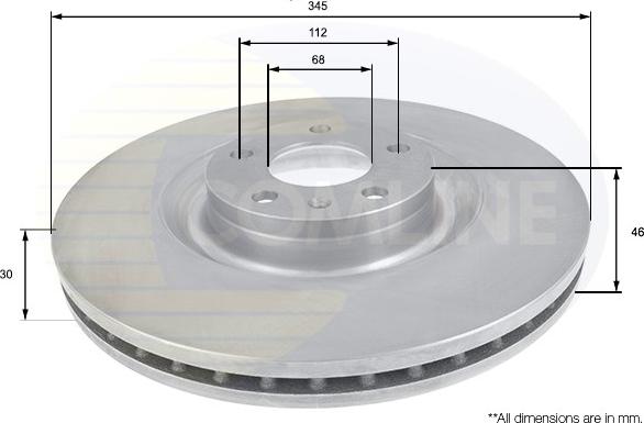 Comline ADC1484V - Тормозной диск autospares.lv