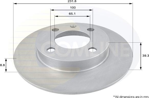 Comline ADC1439 - Тормозной диск autospares.lv