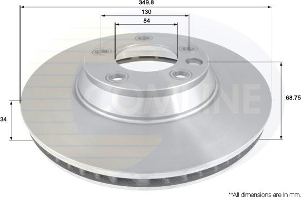 Comline ADC1474V - Тормозной диск autospares.lv