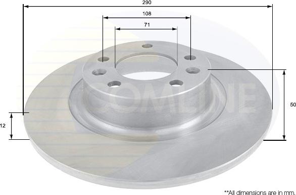 Comline ADC1596 - Тормозной диск autospares.lv