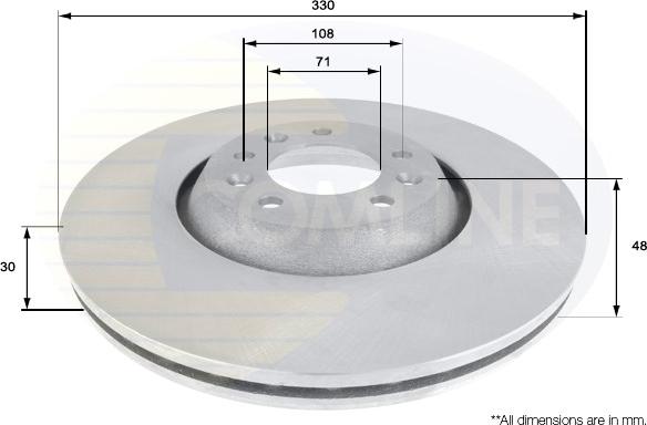 Comline ADC1552V - Тормозной диск autospares.lv