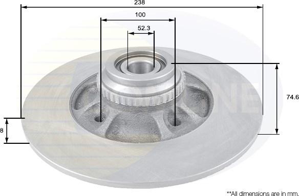 Comline ADC1562 - Тормозной диск autospares.lv