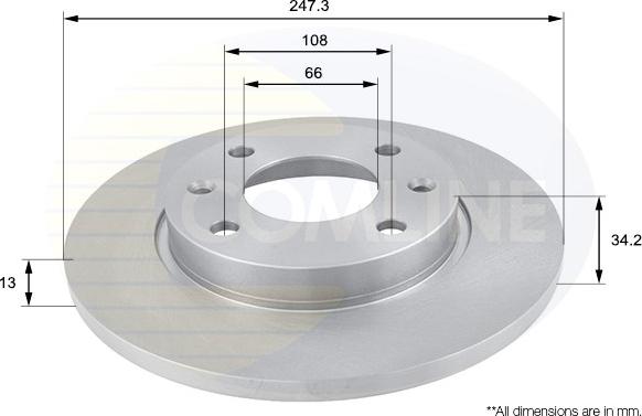 Comline ADC1508 - Тормозной диск autospares.lv