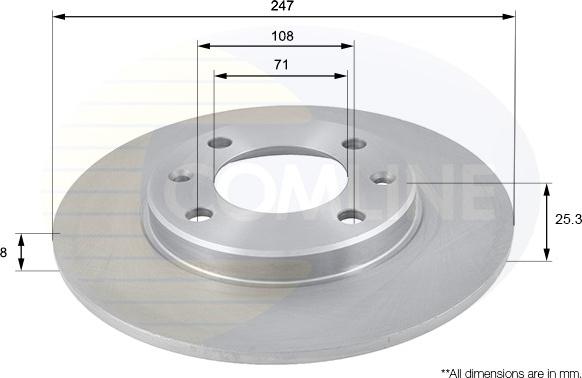 Comline ADC1512 - Тормозной диск autospares.lv