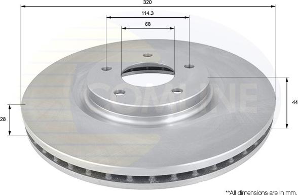 Comline ADC1587V - Тормозной диск autospares.lv