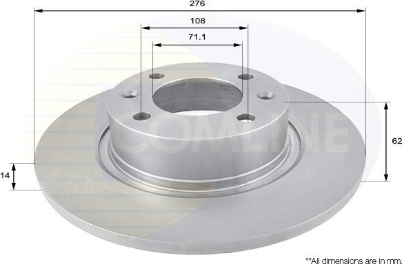 Comline ADC1533 - Тормозной диск autospares.lv