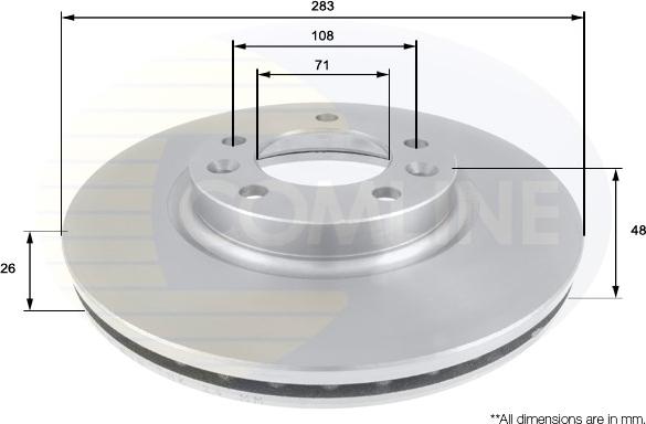 Comline ADC1532V - Тормозной диск autospares.lv