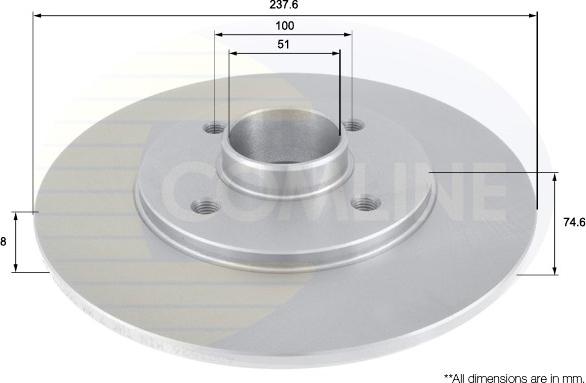 Comline ADC1526 - Тормозной диск autospares.lv