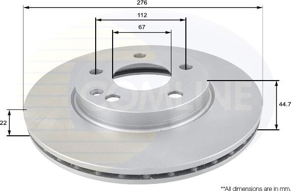 Comline ADC1642V - Тормозной диск autospares.lv
