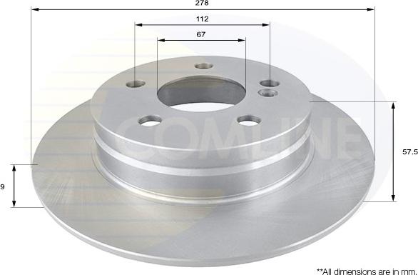 Comline ADC1665 - Тормозной диск autospares.lv