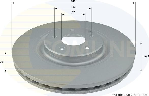 Comline ADC1682V - Тормозной диск autospares.lv