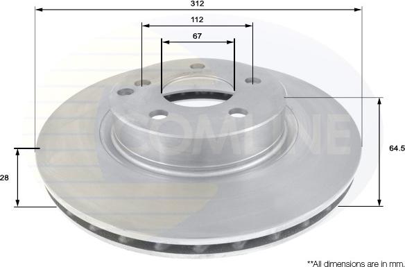 Comline ADC1624V - Тормозной диск autospares.lv