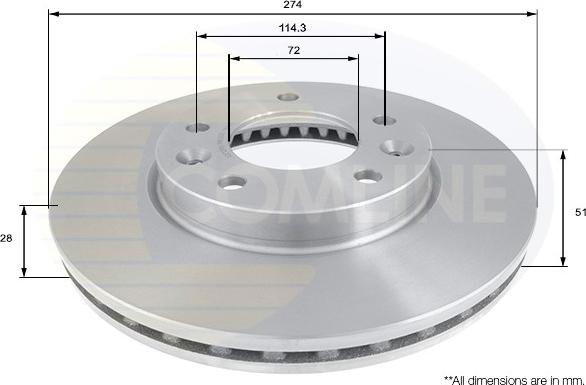 Comline ADC1091V - Тормозной диск autospares.lv