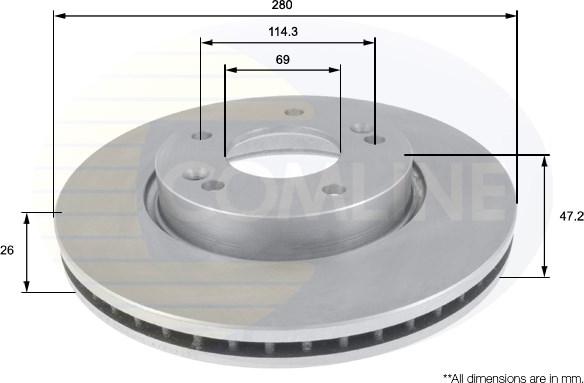 Comline ADC1098V - Тормозной диск autospares.lv