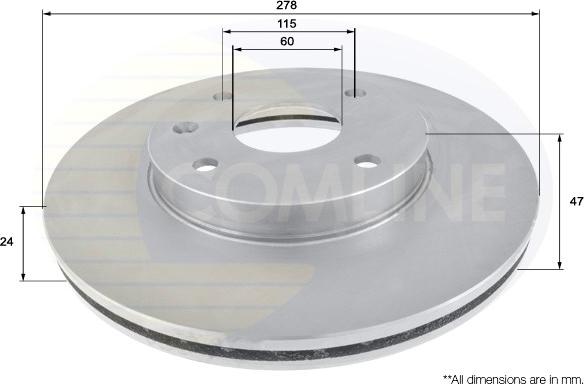 Comline ADC1097V - Тормозной диск autospares.lv