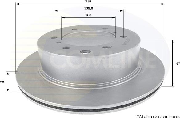 Comline ADC1045V - Тормозной диск autospares.lv