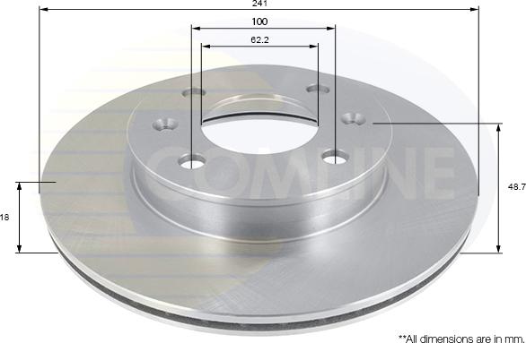 Comline ADC1055V - Тормозной диск autospares.lv