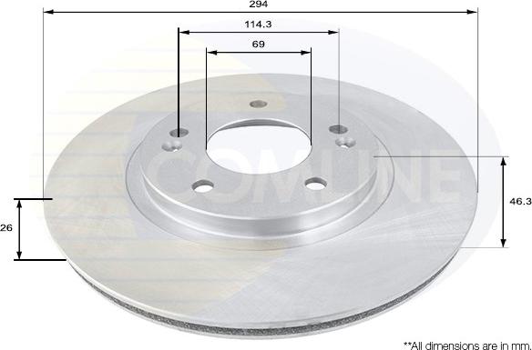 Comline ADC1050V - Тормозной диск autospares.lv