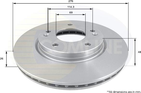 Comline ADC1031V - Тормозной диск autospares.lv