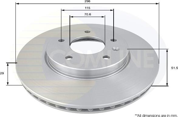 Comline ADC1146V - Тормозной диск autospares.lv