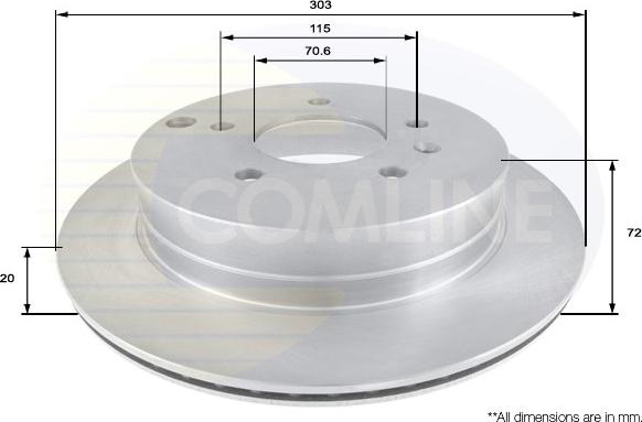 Comline ADC1147V - Тормозной диск autospares.lv