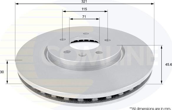 Comline ADC1159V - Тормозной диск autospares.lv