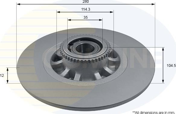 Comline ADC1164 - Тормозной диск autospares.lv