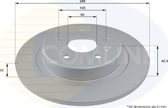 Comline ADC1165 - Тормозной диск autospares.lv