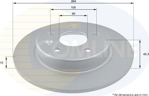 Comline ADC1166 - Тормозной диск autospares.lv