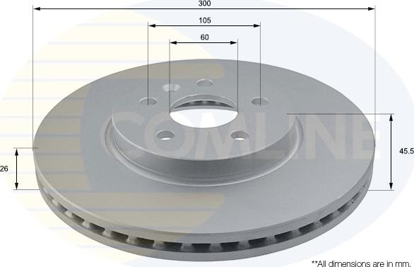 Comline ADC1162V - Тормозной диск autospares.lv