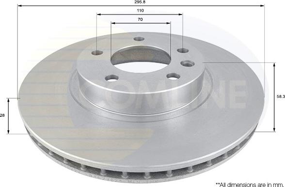 Comline ADC1118V - Тормозной диск autospares.lv