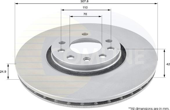 Comline ADC1124V - Тормозной диск autospares.lv