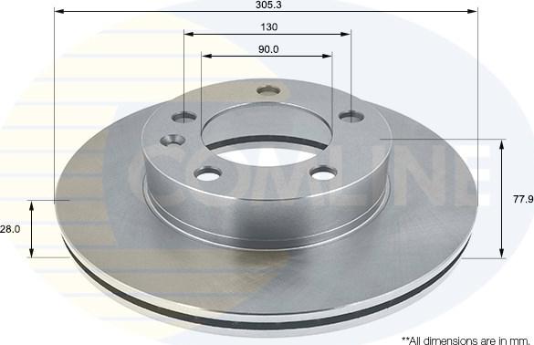 Comline ADC1125V - Тормозной диск autospares.lv