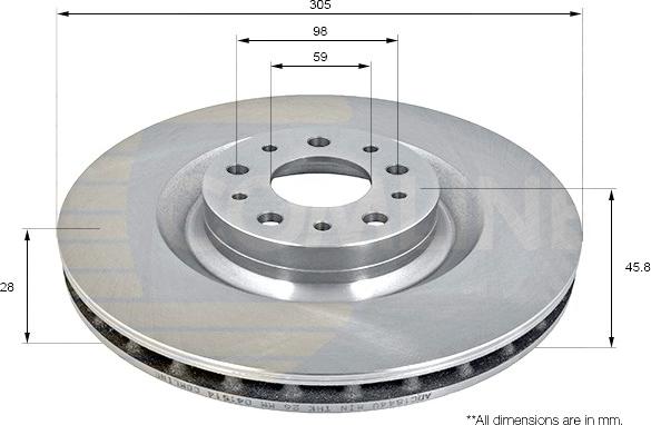 Comline ADC1844V - Тормозной диск autospares.lv