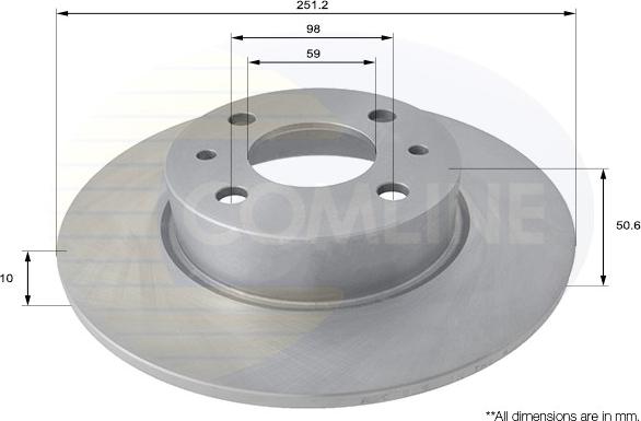 Comline ADC1809 - Тормозной диск autospares.lv