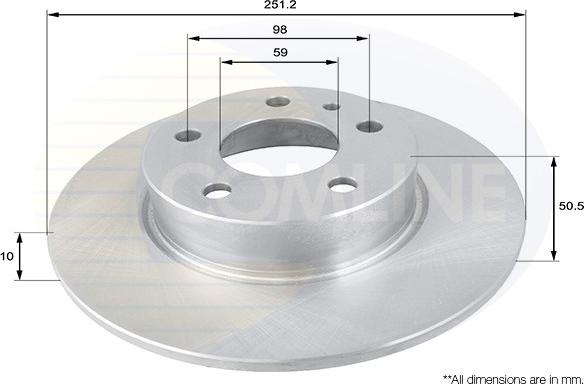 Comline ADC1806 - Тормозной диск autospares.lv