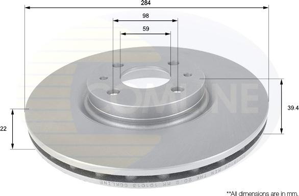 Comline ADC1810V - Тормозной диск autospares.lv