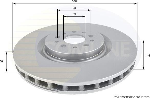 Comline ADC1832V - Тормозной диск autospares.lv