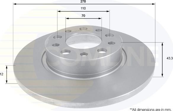 Comline ADC1825 - Тормозной диск autospares.lv