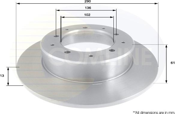 Comline ADC1303 - Тормозной диск autospares.lv