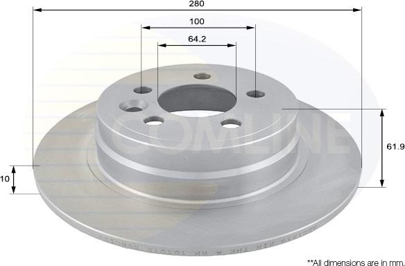 Comline ADC1319 - Тормозной диск autospares.lv