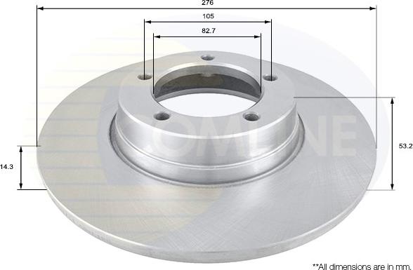 Comline ADC1314 - Тормозной диск autospares.lv