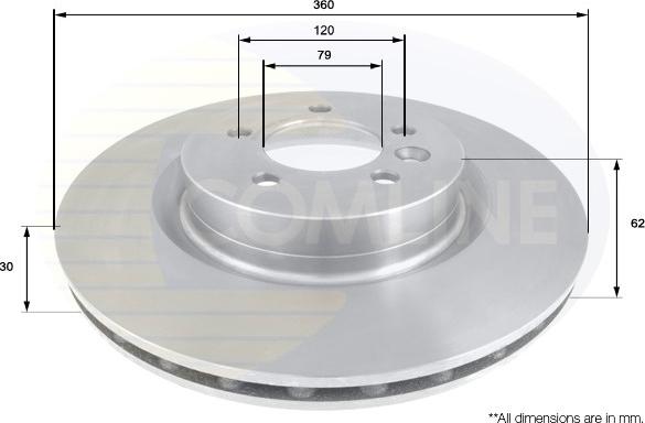 Comline ADC1328V - Тормозной диск autospares.lv