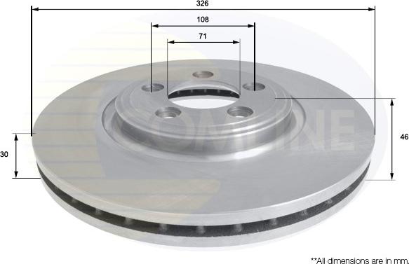 Comline ADC1245V - Тормозной диск autospares.lv